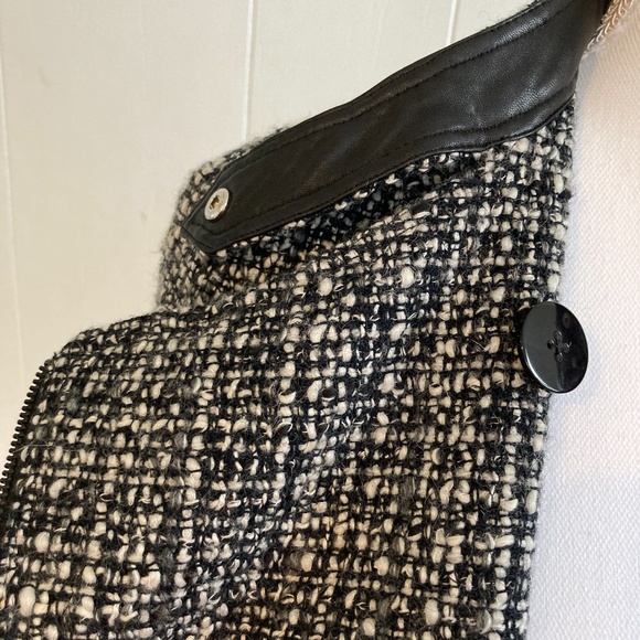 Kenneth Cole Moto Jacket Tweed Leather Trim M - Picture 5 of 12